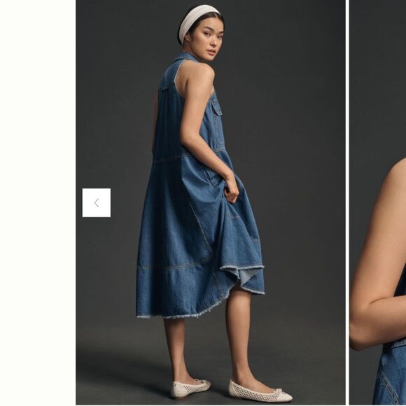 Anthropologie Pilcro Sleeveless Halter Swing Midi Dress - Picture 3 of 4